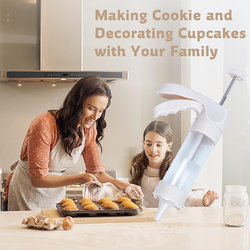 MAJCL Spritz Cookie Press Gun with 12 Discs & 6