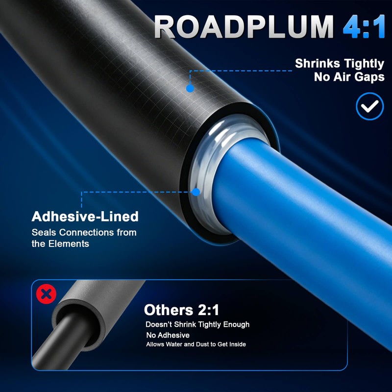 ROADPLUM 4:1 Adhesive Lined Heat Shrink Tubing Kit, 650 PCS