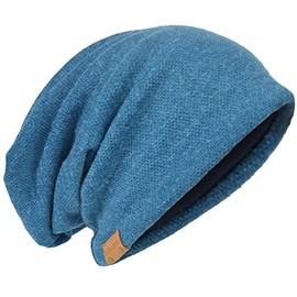 HISSHE Oversized Men Knit Beanie Hat Baggy Slouchy Double-Layer Skull Cap B011s (Solid-Turquoise)
