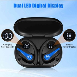 UrbanX Challenger Series Sports Earphones Wireless Bluetooth with Built-in Mic, 200H Superior Playtime, Immersive Sound, Quick-Pair, Secure Fit, IPX7 Waterproof, Compatible with Black Shark 3 - Blue