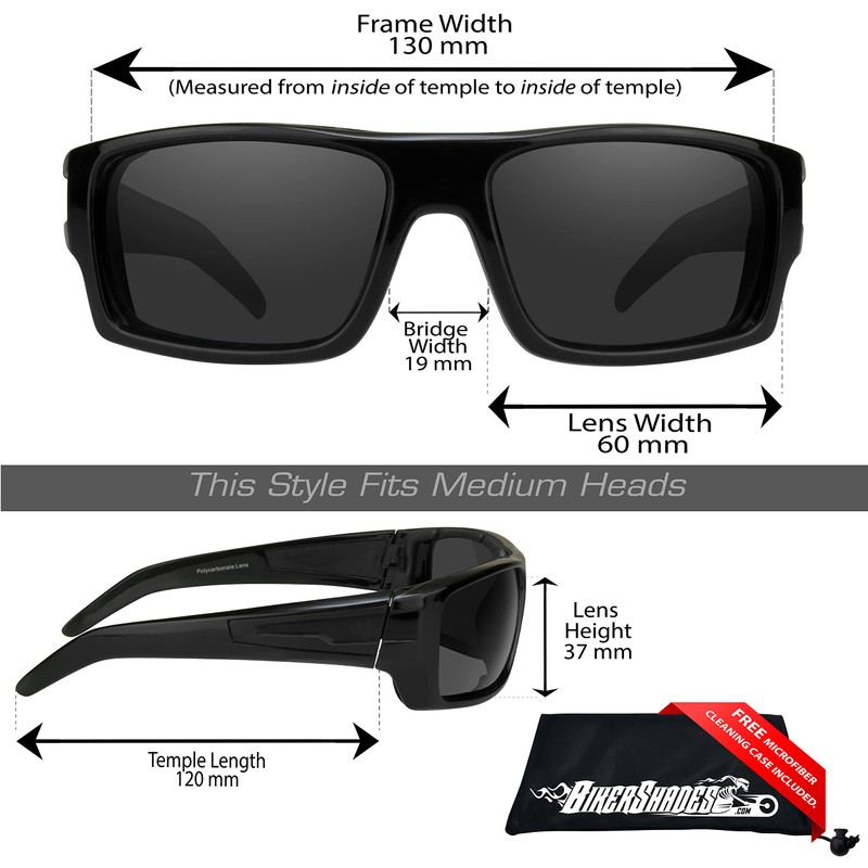 Bikershades Motorcycle Biker Safety Day Riding Sunglass Foam Padded Men