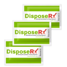 DisposeRx Medication Disposal Packets – 3 Pack – Affordable in-Home Drug Disposal – Renders Pills, Capsules, Liquids Unusable – Simple, Safe, Effective –Trusted by Pharmacies