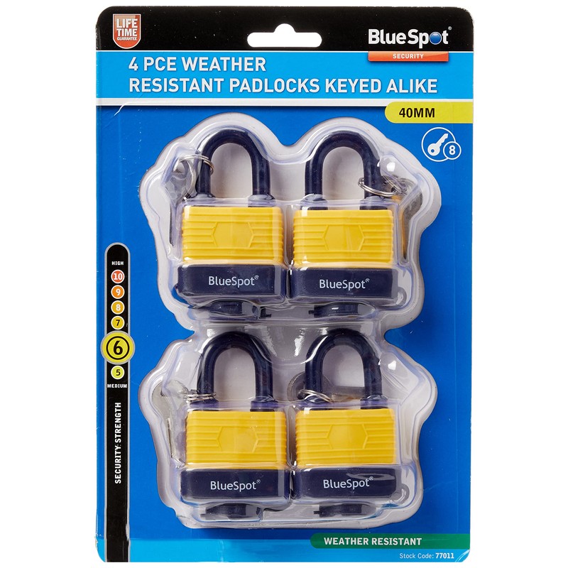 Fort Knox 77011 40 mm Weather Resistant Keyed Alike Padlocks