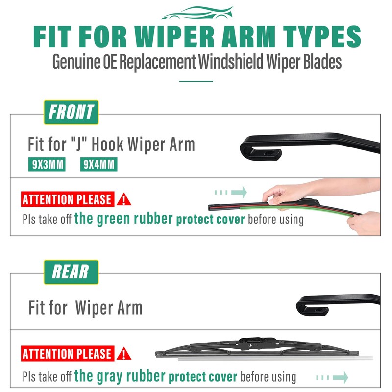 17" 16" 10" Windshield Wiper Blades Replacement for Hummer H3