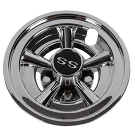 Golf Cart 8" SS Wheel Covers Hub Caps, Set of (4) Fits on Yamaha Club CAR EZ-GO Golf Cart (Silver)
