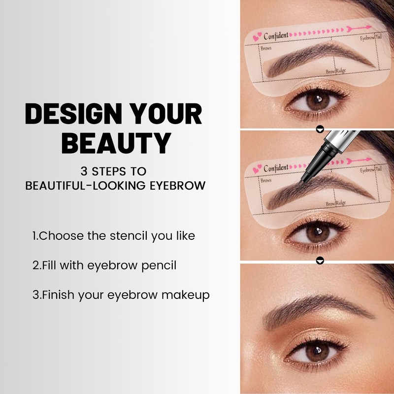 2 Pack Microblading Eyebrow Pen, 2-in-1 Dual-Ended Waterproof 2 Fork
