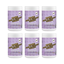 Magic Heavy Duty Cleaning Wipes - Single Sided Hand & Surface Shop Towels | Professional-grade Cleaning | Waterless | Moisturizing | Cleans Grease, Oil, Dirt, & more (6 Pack | 540 Sheets Total)