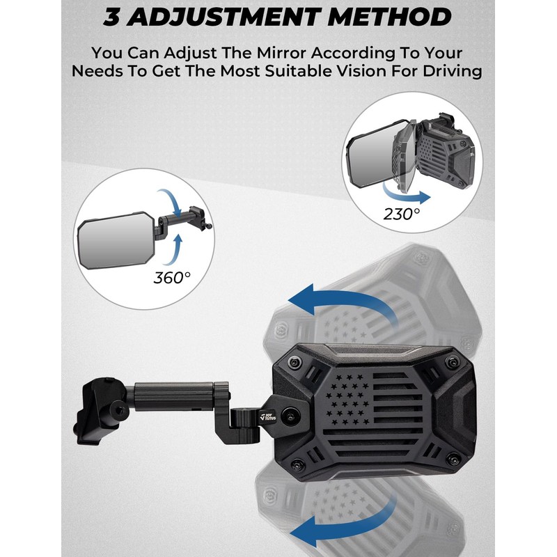 JOYTUTUS Mirrors Doors Off Compatible with 2018-2023 Wrangler JL/JLU &