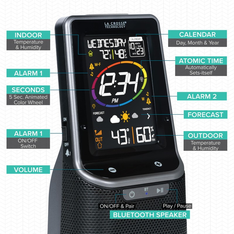 La Crosse Technology S87078 Color Wireless Weather Station with Bluetooth