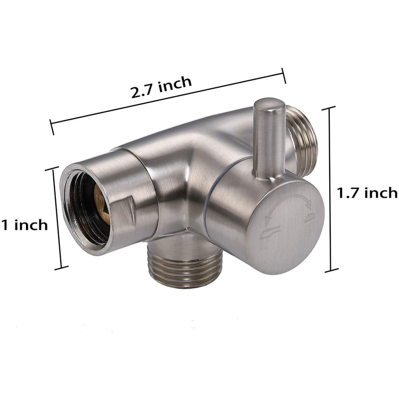 100% Solid Metal Shower Arm Diverter Valve for Hand Held
