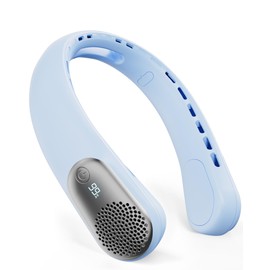 Portable Neck Fans that Blow Cold Air, 3 Speed Settings, Wearable Bladeless Neck Fan, Rechargeable 360°Personal Fan Neck Cooler with 4000mAh Battery, Lightweight and Quiet–Birthday Gift for Women