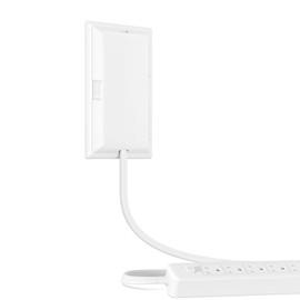 Flat Plug Extension Cord 6FT with Outlet Covers, Ultra-Thin Outlet Concealer Surge Protector Power Strip 5AC Outlets 1875W, Flat Extension Cord Outlet Extender for Tight Spaces