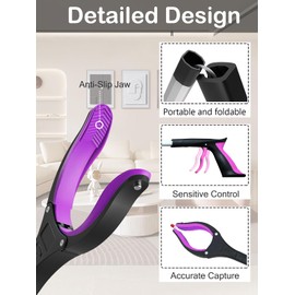 3-Pack Grabber Reacher Tool, 32 Inch Foldable Pick Up Stick with Strong Grip, Magnetic 360° Rotating Anti-Slip Jaw, Trash Picker, Lightweight Grabbers