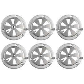 UCCKEYI BBQ Smoker Air Vent Set, 6 Pieces Stainless Steel Grill Damper for Increased Airflow, Replacement Parts for Grill, Stove and Smoker