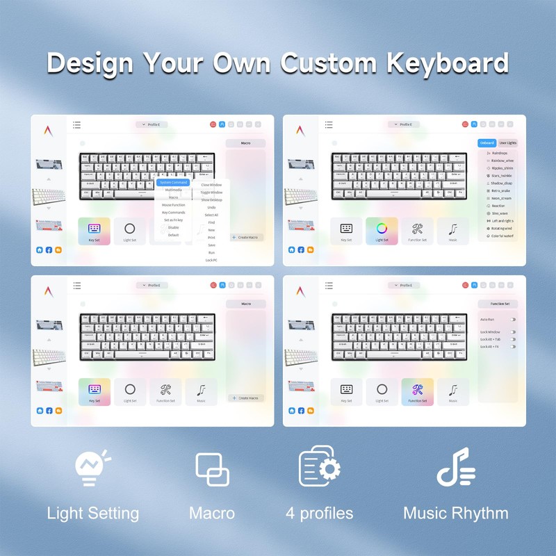 KEMOVE K61SE Gaming Mechanical Keyboard, 60 Percent Wired RGB Backlit