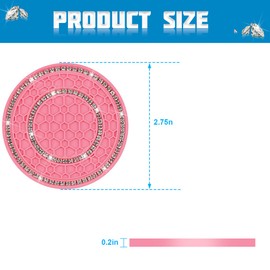Sandfren Bling Car Cup Holder Coaster, 4PCS Silicone Crystal Rhinestone Anti Slip Vehicle Drink Mat, Soft Automotive Interior Water Bottle Pad Accessories, Universal for SUV Truck (Pink/White)