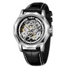 FORSINING Mens Automatic Mechanical Dodecagon Skeleton Roman Numerals Genuine Leather