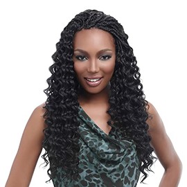 Harlem125 Synthetic Hair Braids Kima Braid Ripple Deep 20" (4-Pack, P1B/BG)