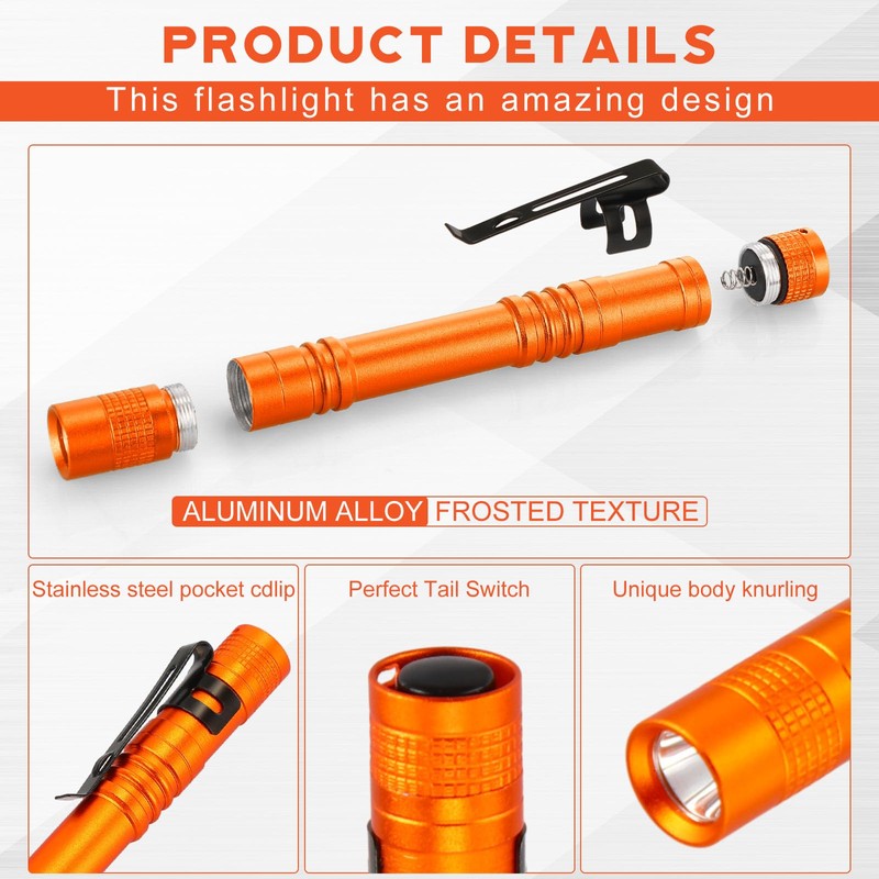 Hortsun 20 Pcs Mini Pen Light Flashlights Pocket Flashlights Pen