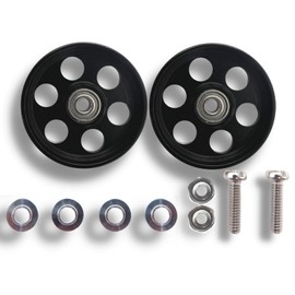 TAGATORON 19mm Round Hole All Aluminum Bearing Roller, Set of 2 (1. Black)