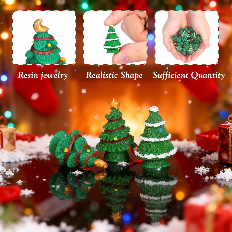OKUMEYR 30pcs Craft Christmas Tree Mini Christmas Tree Christmas Accessories
