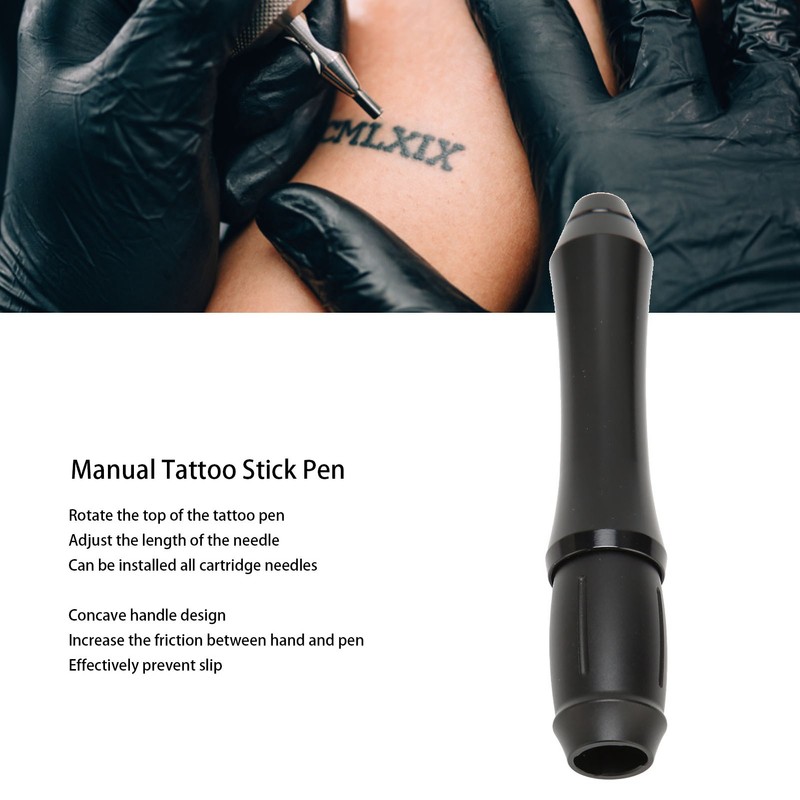 Traditional Tattoo Stick Pen Prevent Slipping Aluminium Detachable Washable Manual