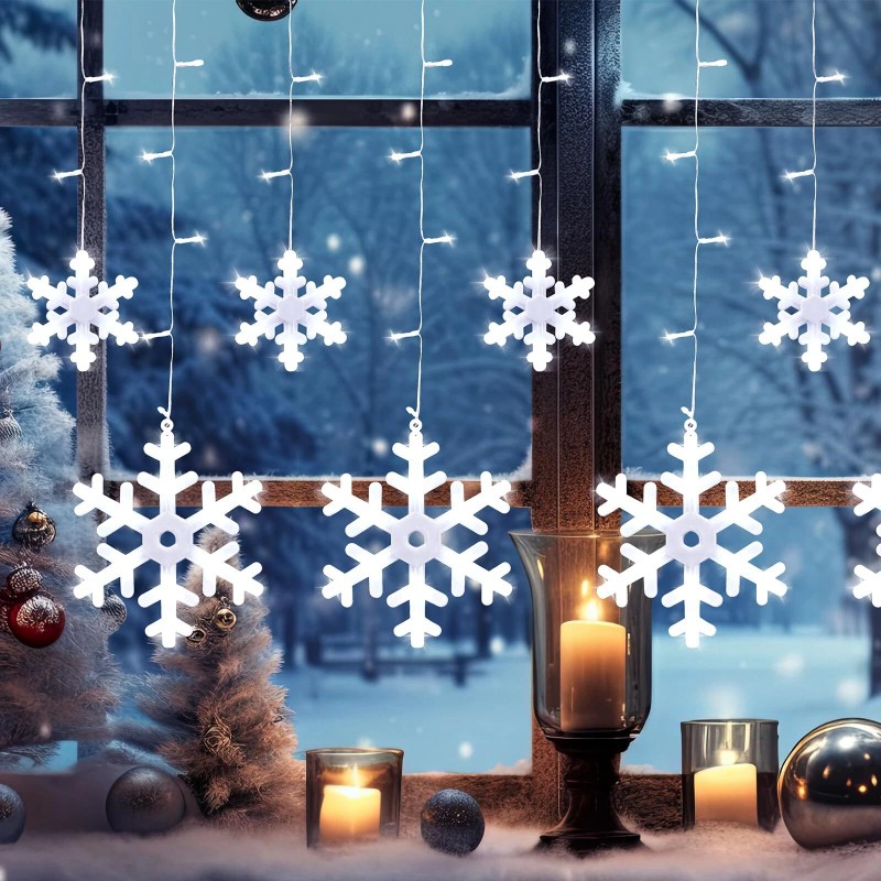 Brightown 13FT Snowflake String Lights 192 LED 12 Modes Timer