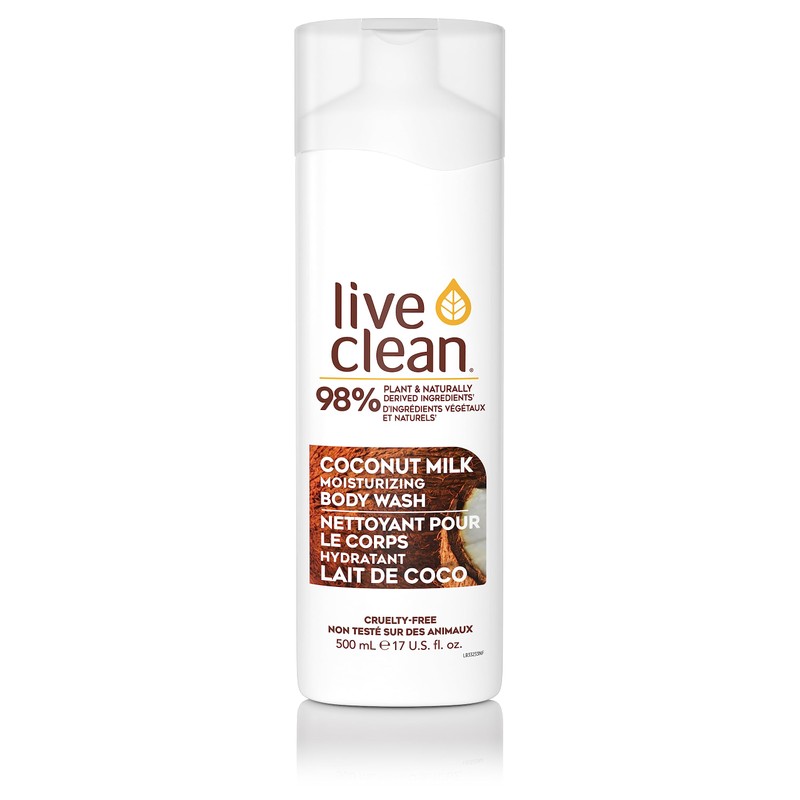 Live Clean Body Wash, Moisturizing Coconut Milk, 17 Oz
