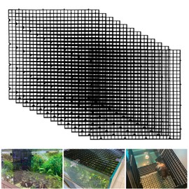 Weramics Adjustable Aquarium Fish Tank Divider Filter Bottom Plastic Grid Fish Tank Isolation Board Egg Crate Tray((Black, 12pcs 11.8X11.8Inch with 0.35Inch Hole)
