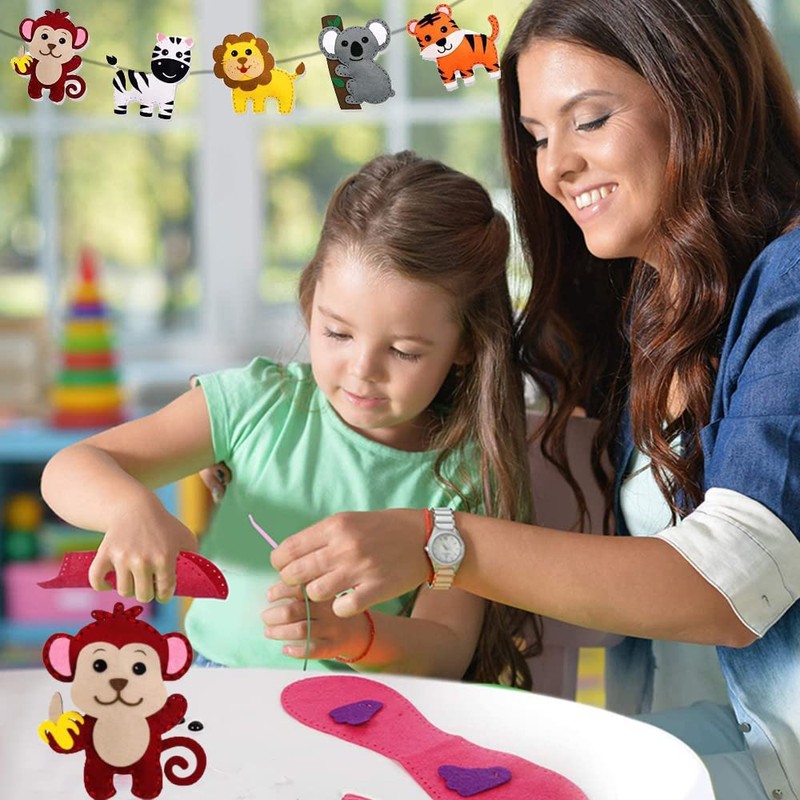 14 Pieces DIY Sewing Kit Kraeoke DIY Craft Set Animals