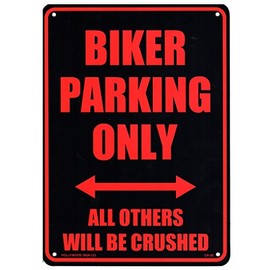 American Plastic Sign Board Plate (Biker Parking Only Bike for Liberate Hurley American goods goods American goods shop Garage Sign Decor
