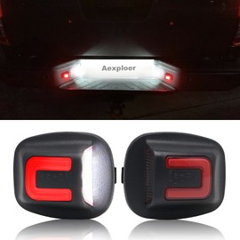 Aexploer LED License Plate Tag Lights Replacement Compatible with Frontier 1998-2004,for Xterra 1994-2004, White Red LED Tag Lights Assemblies