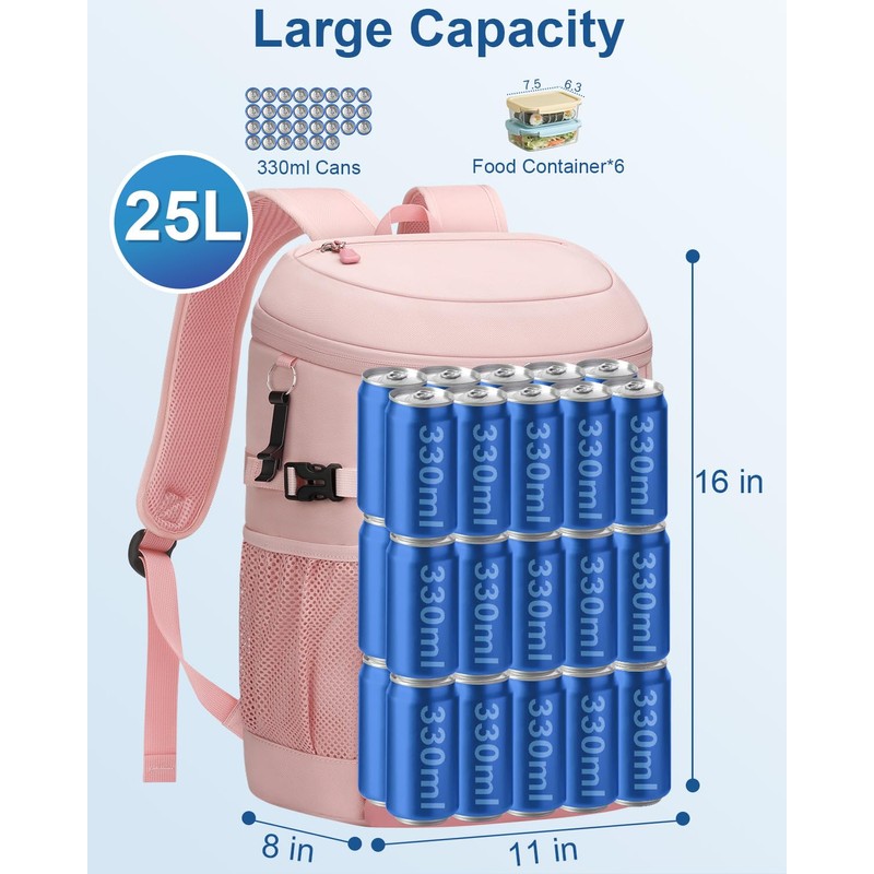 Pritent Cooler Backpack Insulated Waterproof,30/45 Cans Backpack Coolers Leakproof Lunch