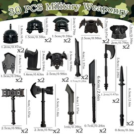 Felicify Weapons Toy Set, 30 Pieces Medieval Soldier Weapons Set, Military Toy Set, Military Weapons Set, Military Figures, Soldier Figures, Building Block Toy for Children