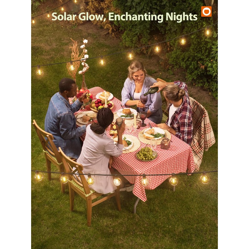 addlon 100FT Solar String Lights for Outside G50 Waterproof with