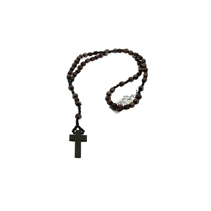 Inca Wood Rosary Beads Surf Necklace - Brown