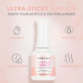 KIARA SKY Acrylic Primer 0.5 Fl Oz | low odor, Vitamin E, Non Acid