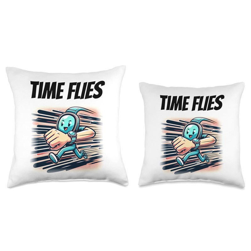 Smart Watch Time Flies Throw Pillow