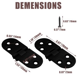 Litoexpe Black Butler Tray Hinge, Zinc Alloy Folding Table Hinges 3.1"x1.2", 4pcs Flip Top Hinge with Mounting Screws for Folding Tables Furniture Accessories