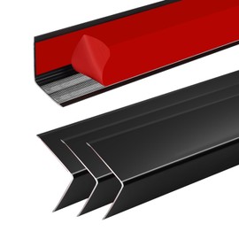 Orechic 4Pcs 57" Black Metal Corner Protector, L-Molding Corner Guards for Walls, Cabinets, Baseboards, Furniture Decorative Trim, Size 57" x 1" (Pack of 4)