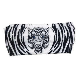 UNIK Ladies White Tiger Moisture-Wicking Comfortable Headband - Black/White