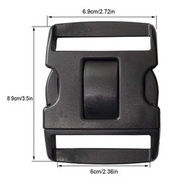 LytHarvest 2.25" Tri-Release Buckle Set, Replacement Buckle System for 2-1/4in Duty Belt, 2-Pack, Black