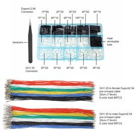 GH Connectors to Dupont 2.54 Pre-Crimped Cables and Connectors Kit Compatible with JST GH 1.25mm for Pixhawk Cube 6C 6X Pixhawk4 20cm Silicone Wire