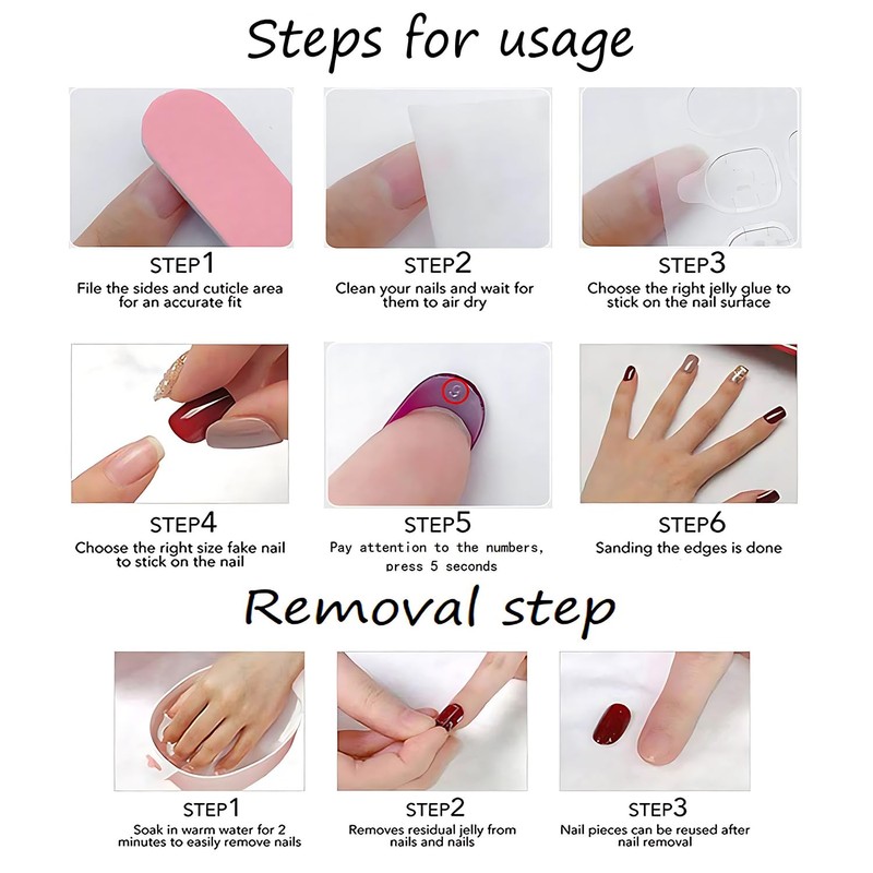 4th of July Press on Nails Short Square Fake Nail