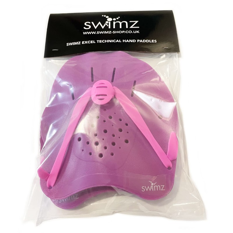 Swimz Excel Technical Hand Paddles - Purple / Pink (Small)
