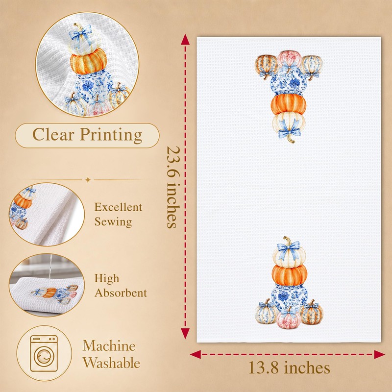 Fall Kitchen Towels, Pumpkin Decorations for Bathroom Toilet-B13