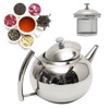 Stainless Steel Teapot, Round Smooth Mirrored Surface Teapot with Thermal