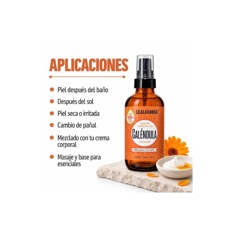 LilaLavanda - Aceite de Caléndula Orgánico Macerado en Chabacano -