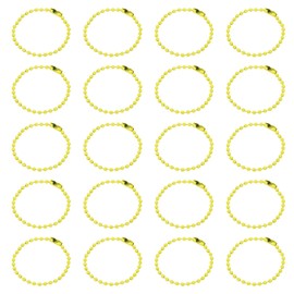 MECCANIXITY 30Pcs 5 Inch Ball Bead Chain, Metal Ball Chain with Connectors for Keychain Hanging Ornament Tag Jewelry Necklace Christmas Decoration,Yellow