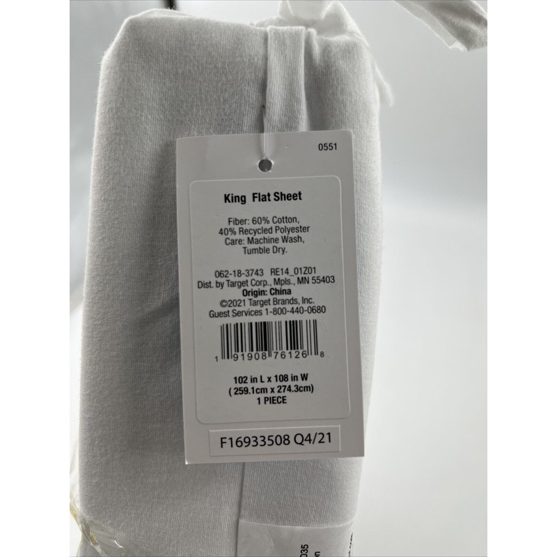 Room Essentials King Size White Microfiber Flat Sheet by Room